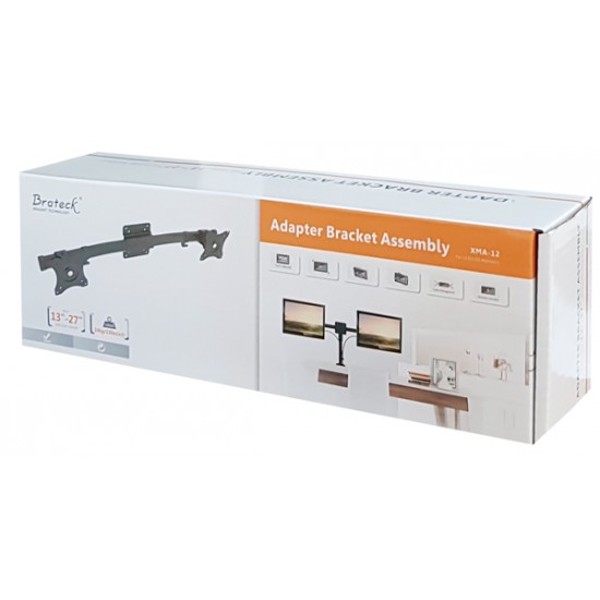 BRATECK Βραχίονας για stand XMA-12, για 2 οθόνες 13"-27", έως 10kg