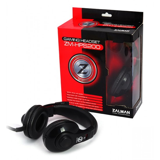 ZALMAN gaming headset ZM-HPS200, 3.5mm, 40mm, μαύρο
