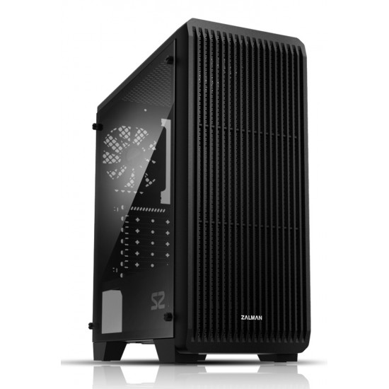 ZALMAN PC case S2, mid tower, 412x189x451mm, 1x fan, διάφανο πλαϊνό